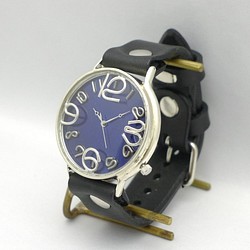 “GRANDAD2-SV”超大號 JUMBO 銀色 BL/BK 手工腕錶 [JUM116BSV BL/BK] 第1張的照片