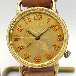 “S-WATCH4-B”男士 30 毫米黃銅（黃銅）簡單型號手工手錶 [196B BR] 第1張的照片