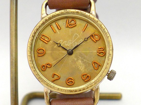 “S-WATCH4-B”男士 30 毫米黃銅（黃銅）簡單型號手工手錶 [196B BR] 第1張的照片