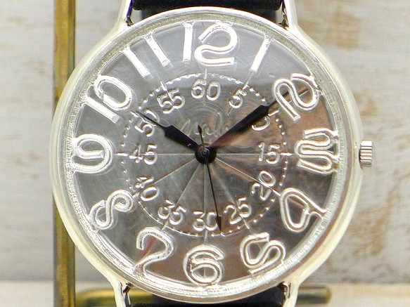 "GRANDAD3-SV" 特大(42mm) Silver フローティングモデル [JUM116ASV] 手作り腕時計 1枚目の画像