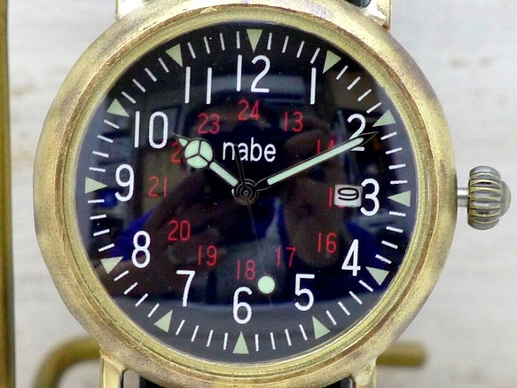 "Armor-JB-DATE" ミリタリーDATEモデル [JUM155DATE BKNATO] 手作り腕時計 1枚目の画像