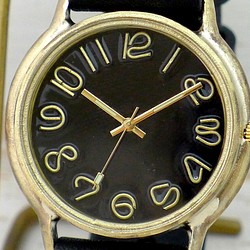 "J.B." 黒文字盤 JUMBO Brass 手作り腕時計 [JUM31 黒文字盤] 1枚目の画像