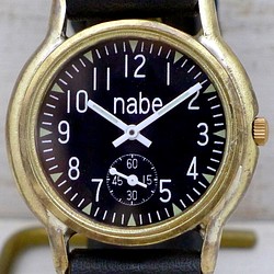 “S-WATCH2-B-SSP”32 毫米黃銅小秒針黑色手工手錶 [207SSP BK] 第1張的照片