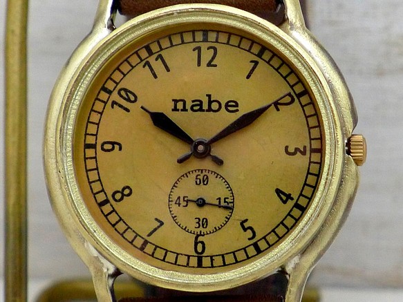 ”J.B.-SSP"GD文字盤 36mmBrass真鍮スモールセコンド 手作り腕時計 [JUM31SSP GD] 1枚目の画像