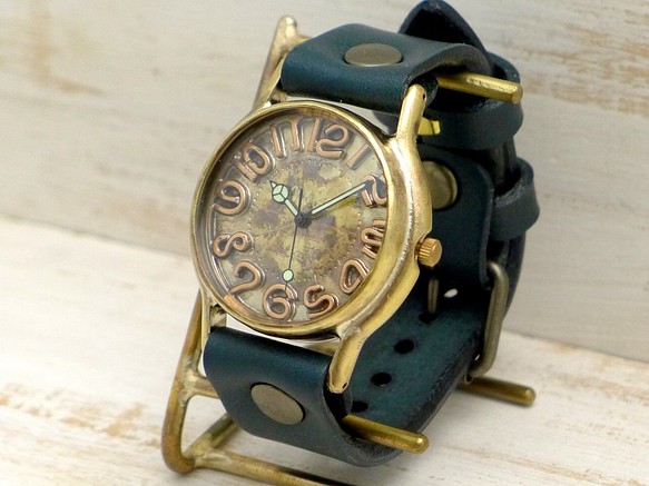 &quot;JSB&quot; 銅數索引 36mm 黃銅手工手錶 [JUM38 銅數] 第1張的照片