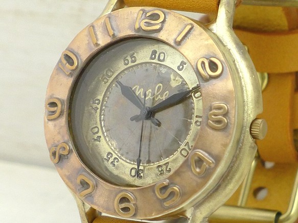 &quot;Explorer-MEGA2-C&quot; 42mm 黃銅銅表圈手工手錶 [JUM135C] 第1張的照片