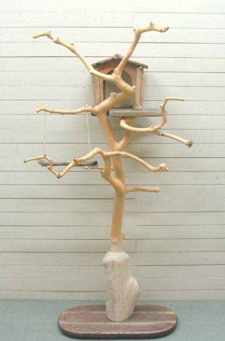 「送料無料」限定オリジナル流木バードジムタワー pb46 オリジナル流木ペット用品 1枚目の画像