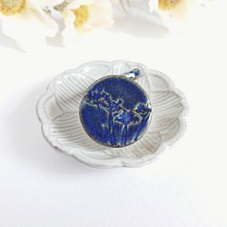 TUKIYO 陶器のイヤリング  藍 1枚目の画像