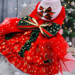 狗衣/貓衣聖誕紅裙【OP855】 第1張的照片
