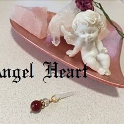 Angel Heart　カーネリアン＆水晶　スマホピアス 1枚目の画像