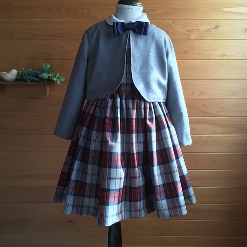 タータンチェック 入学式 キッズフォーマル ワンピース ジャケットセット リンクコーデも承ります 子供服 Couture Hida 通販 Creema クリーマ ハンドメイド 手作り クラフト作品の販売サイト