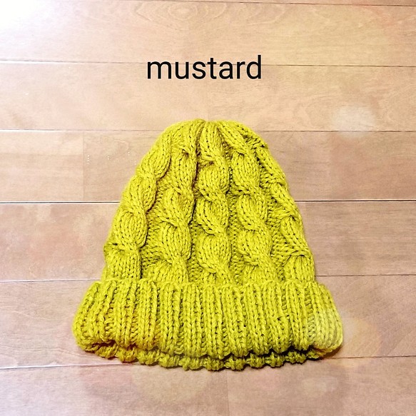 ＊柔らかニット帽＊mustard＊ 1枚目の画像