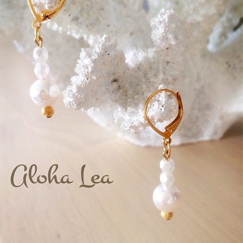 スワロ パール ＆Whiteビーズ ピアス ピアス（その他） Aloha Lea 通販