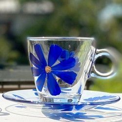 Creema限量母親節禮物【花開杯】藍色宇宙耐熱玻璃咖啡杯/茶杯| 第1張的照片