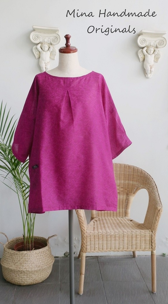 成人可愛印度布束腰上衣紫色（新加坡包郵） 第1張的照片