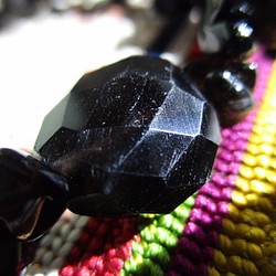 鑑別済 チベット産黒水晶：モーリオン さざれ珠と古い煙水晶 ブレスレット  鑑別書写し付属 1枚目の画像