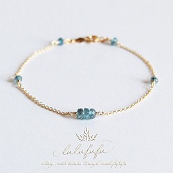 14Kgf ◇echelle◆douce◇静寂の青～deep blue kyanite bracelet 1枚目の画像