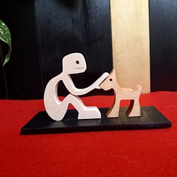 木工アート　man&dog 1枚目の画像