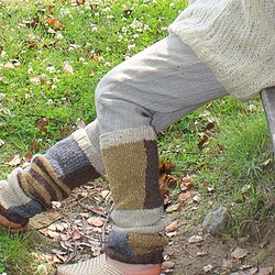 手織羊毛麻暖腿困擾藍×芥菜 第1張的照片