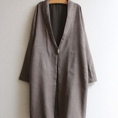 手織りシングルコート リネンシルク コート tsutsumu 通販｜Creema