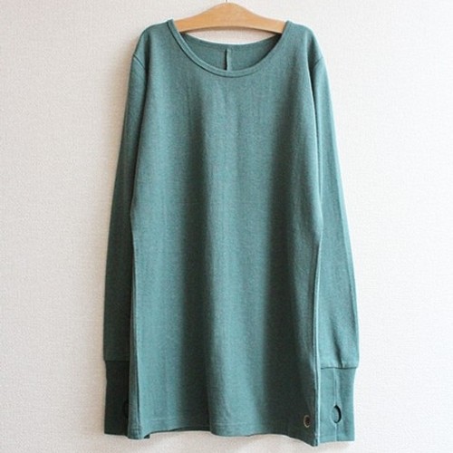 ベーシックロングカットソー hemp×organic cotton エメラルド