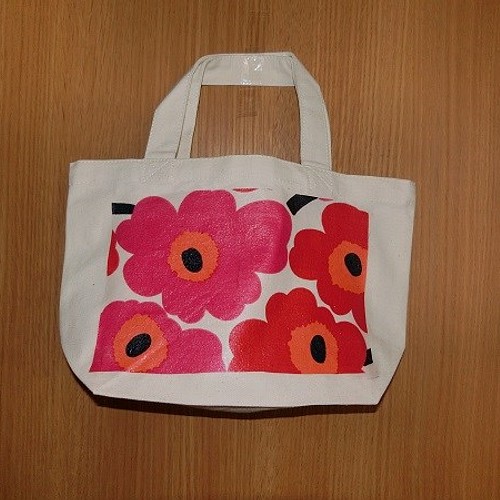 全日本送料無料バッグかわいいお花で、デコパージュの布トートバック