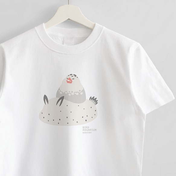 Tシャツ（BIRDAQUARIUM / パイド文鳥＆ゴマフビロードウミウシ） T