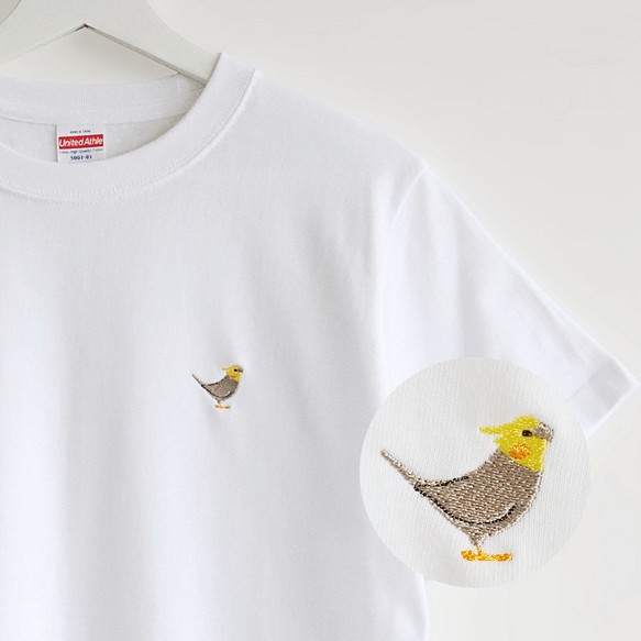 刺繍Tシャツ（BIRD!BIRD!BIRD! / オカメインコ / ノーマル） 1枚目の画像