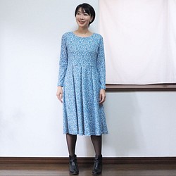 [XS-LL定做]軍裝風格的簡單連衣裙◇Kasumisou Blue（柔軟的休閒面料）*稍厚* 第1張的照片