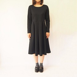 [XS-LL定做]軍裝風格簡單連衣裙◇黑色*厚面料* 第1張的照片
