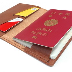 可升級[手工縫製]簡單薄護照套PPC-05br2護照套Nume地板革棕色 第1張的照片