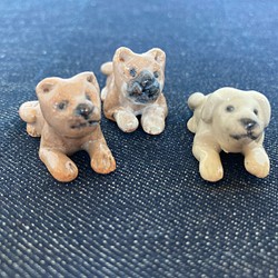 陶製　仔犬の兄弟３匹セット 1枚目の画像