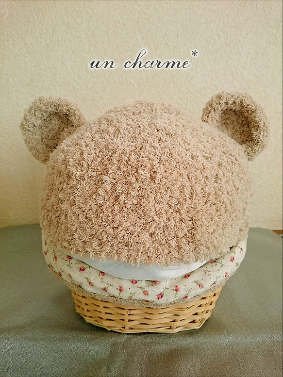 ふわふわもこもこ くまさん帽子 大人用 ニット帽・ビーニー un charme