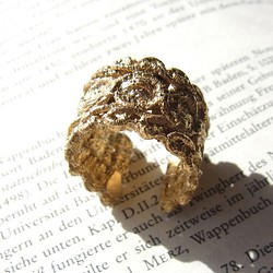 [按訂單生產]古董蕾絲戒指2（黃銅，免費尺寸） 第1張的照片