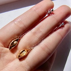 Anise (八角茴香) 鍊子耳環 (SV925，黃銅) 第1張的照片