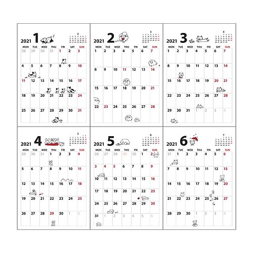 送料無料 21年 どうぶつ 月めくりカレンダー A3 カレンダー さっちも 通販 Creema クリーマ ハンドメイド 手作り クラフト作品の販売サイト