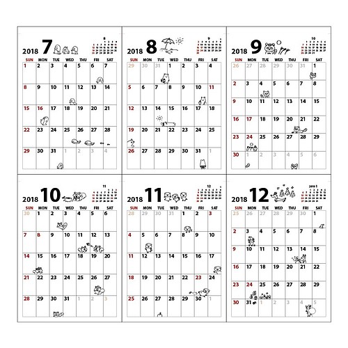 18年 どうぶつ 月めくりカレンダー A3 カレンダー さっちも 通販 Creema クリーマ ハンドメイド 手作り クラフト作品の販売サイト