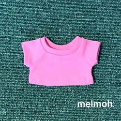 20cmぬいぐるみ用 カラー無地Tシャツ ピンク kpopdoll 1枚目の画像