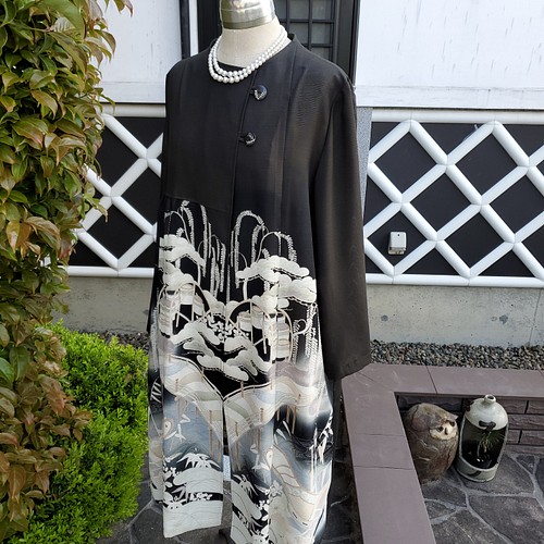 着物リメイク ハンドメイド 夏 絽の留め袖 コートドレス その他素材