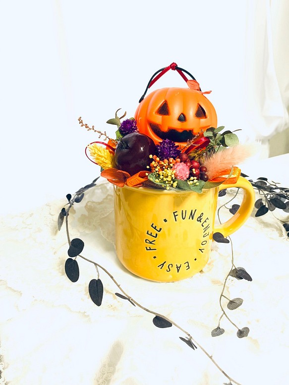 SALE＊可愛いジャックオーランタンのハロウィーンマグカップアレンジ