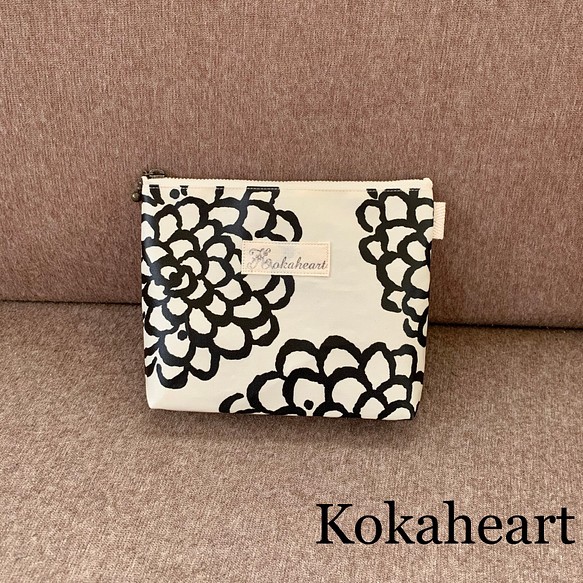 再再・販☆ラミネート化粧ポーチ☆北欧風☆ダリア ポーチ kokaheart