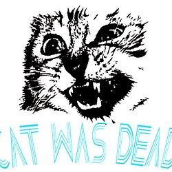 CAT WAS DEAD　フォント1　スカイブルー　ドルマン（ Tシャツ ） 1枚目の画像