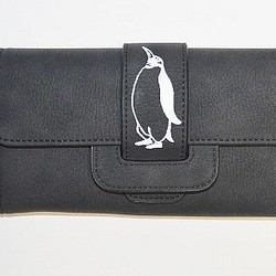 クランチ長財布、収納力抜群のお財布、ブラック 1枚目の画像