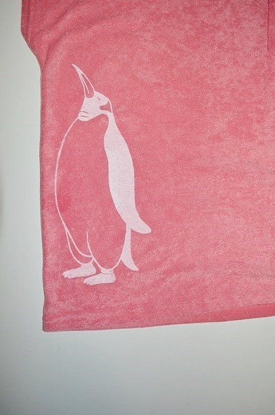 ペンギン 上下ルームウェア、パイル地でショートパンツタイプのルームウェア　ピンク 1枚目の画像