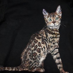 ペット　似顔絵 ベンガル猫のTシャツ　毛並みを感じて 1枚目の画像