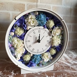 花時計〜ブルー＆ホワイト〜結婚祝い、母の日、父の日に 1枚目の画像