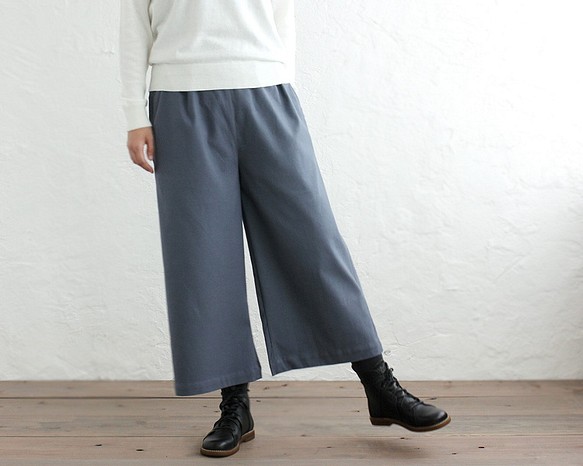 加厚棉質闊腿褲寬鬆版高喬褲（灰色） 第1張的照片