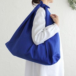 Alin Azuma Bag L 64cm Linen Azuma Bag Large Size with Gusset（寶藍色 第1張的照片
