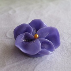 春の帯留　パンジー　紫 1枚目の画像