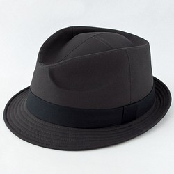 ダークグレー中折れ帽子 59cm～64cm 大きいサイズ 受注生産 1枚目の画像